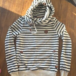 Wanakome Black and White Cowl Neck Sweater